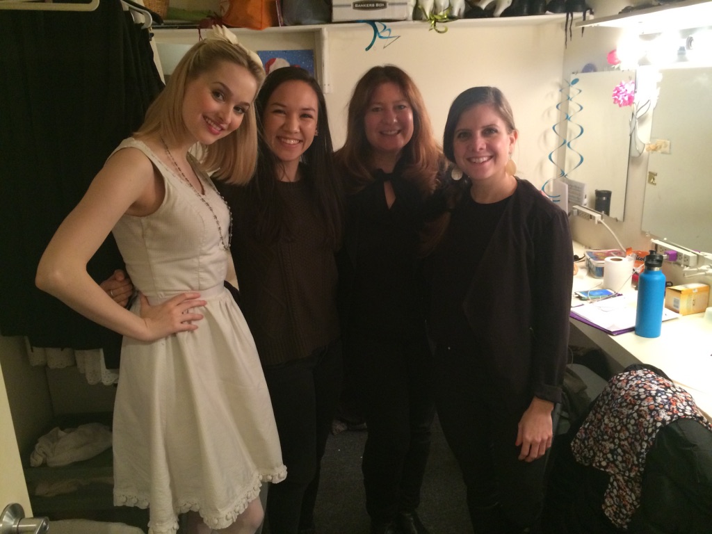 Backstage with fellow performers at the Fantasticks